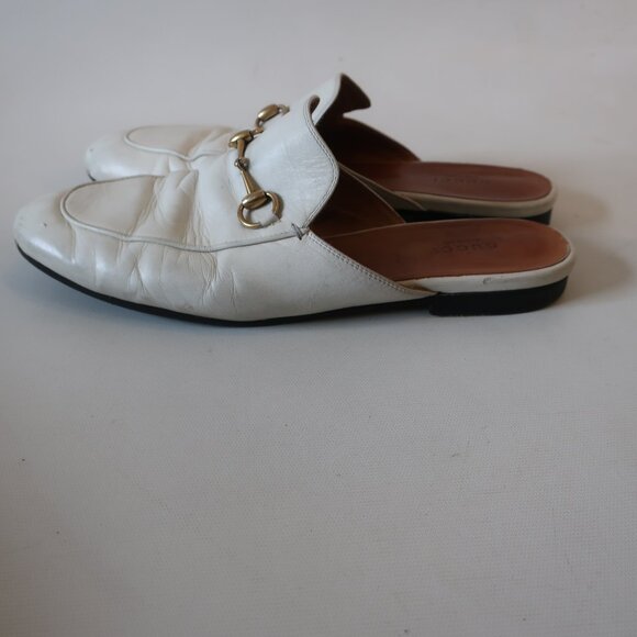 Womens Gucci Princetown White Horsebit Leather Slip-On Mules 39 US/9 - Picture 5 of 16